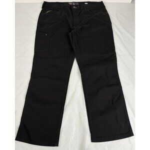 Ariat Rebar M4 Relaxed Straight Men 40x30 Black Canvas Utility Pants DuraStretch